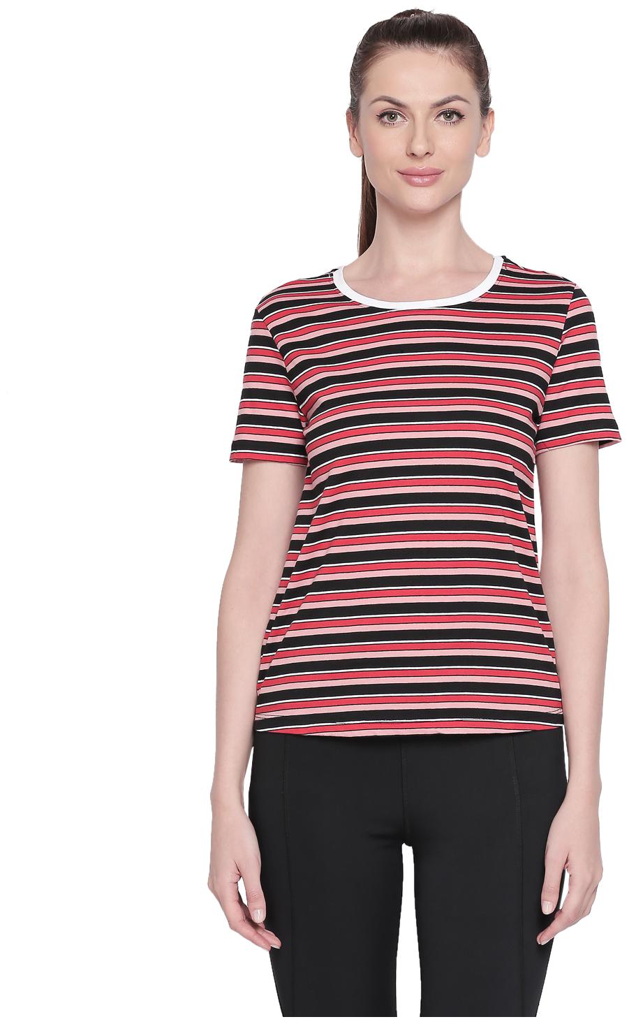 

Ajile By Pantaloons Women Black Regular fit Round neck Cotton T shirt
