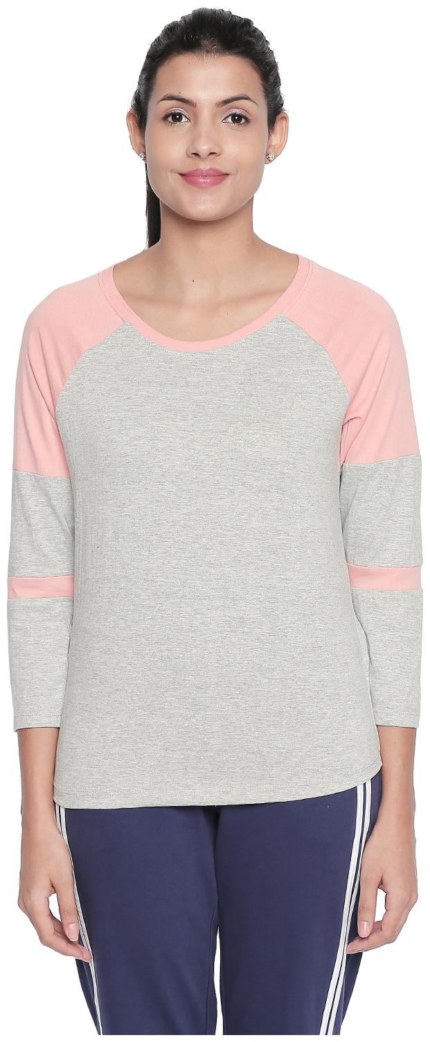 

Ajile By Pantaloons Women Grey Regular fit Round neck Cotton T shirt