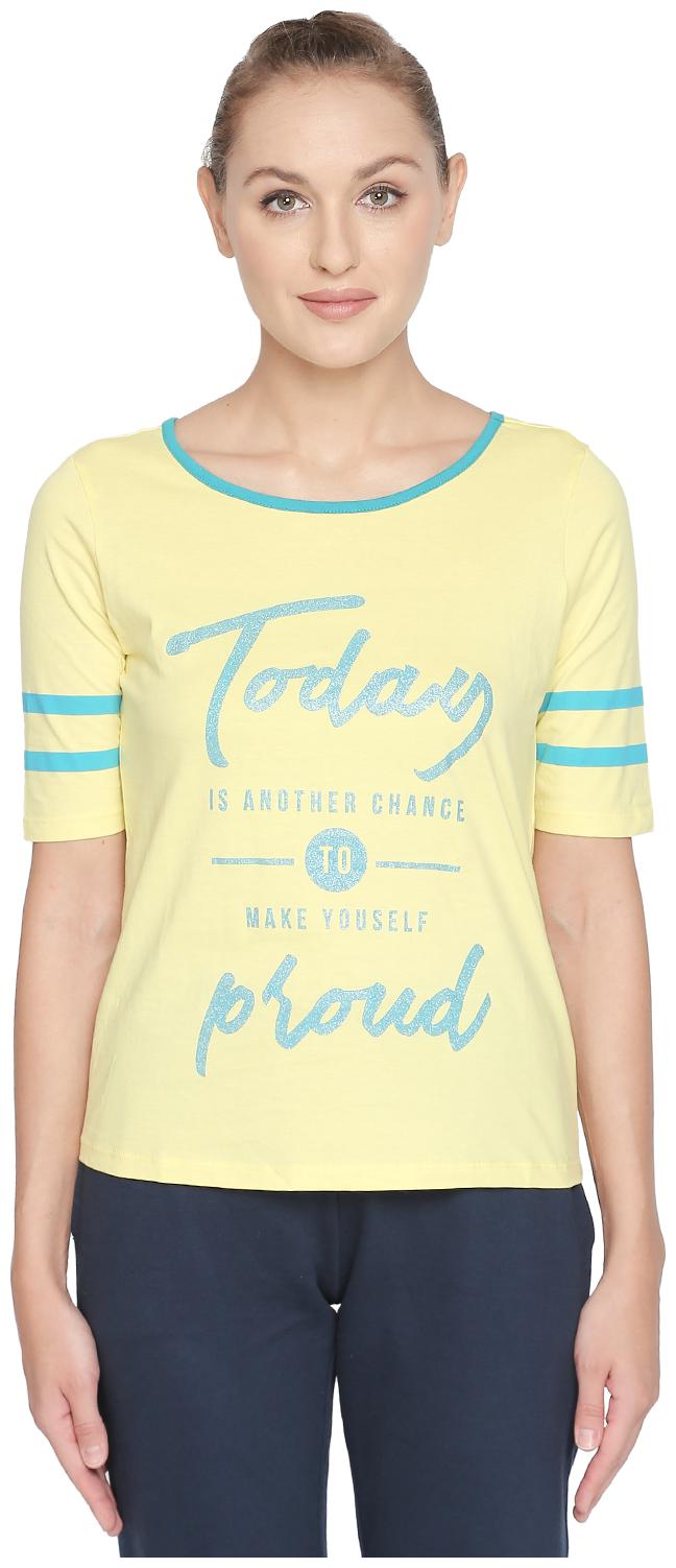 

Ajile By Pantaloons Women Yellow Regular fit Round neck Cotton T shirt