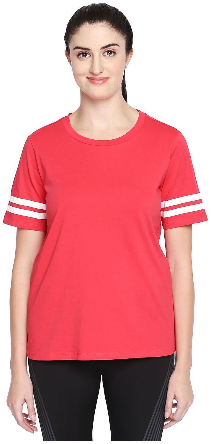 

Ajile By Pantaloons Women Pink Regular fit Round neck Cotton T shirt