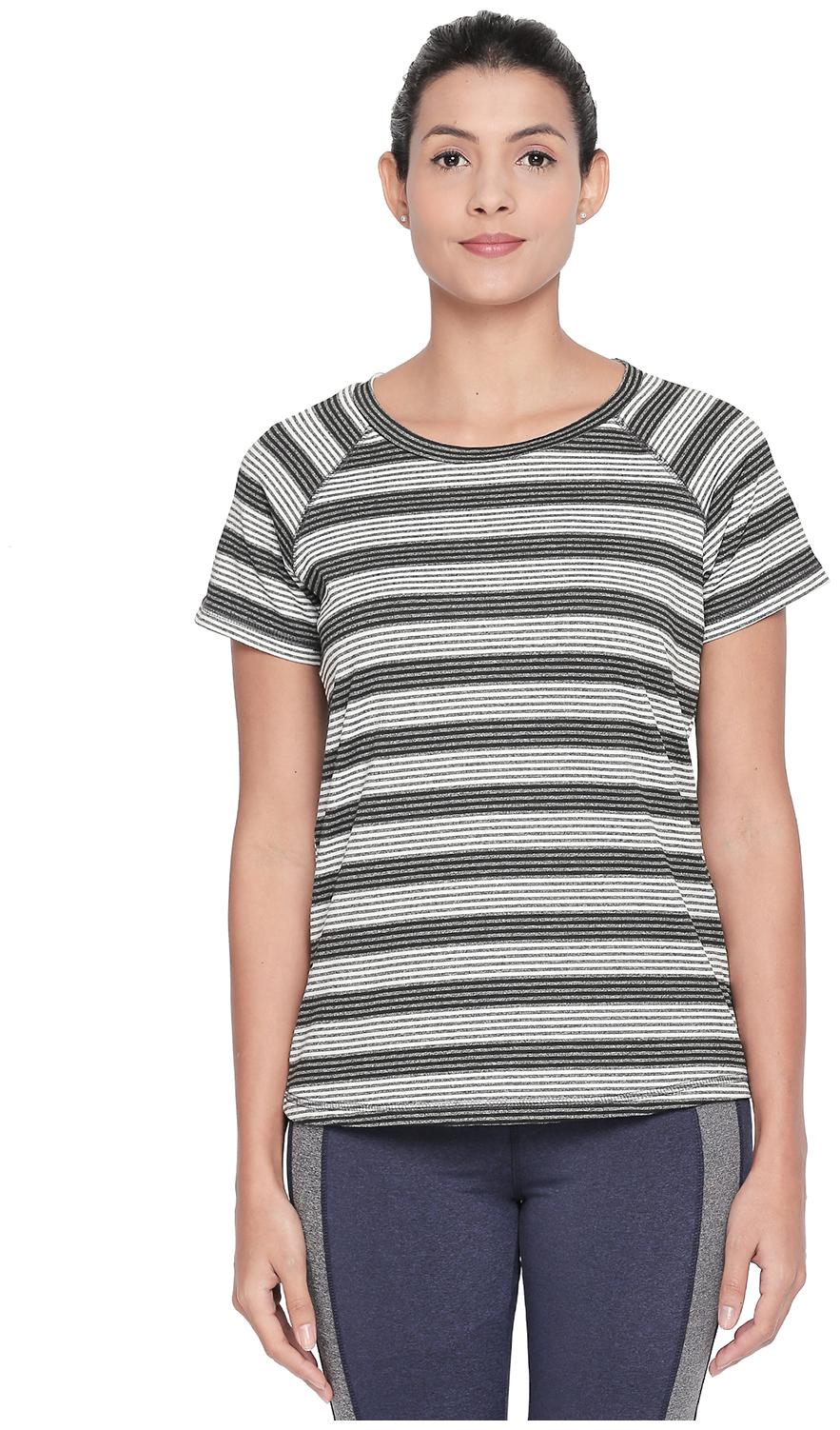 

Ajile By Pantaloons Women Black Regular fit Round neck Polyester T shirt