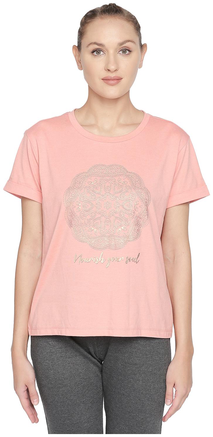 

Ajile By Pantaloons Women Pink Regular fit Round neck Cotton T shirt