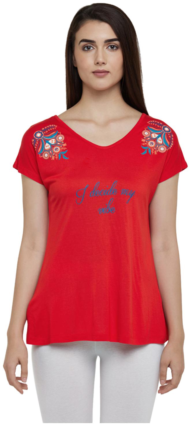 

Ajile By Pantaloons Women Printed Regular top - Red