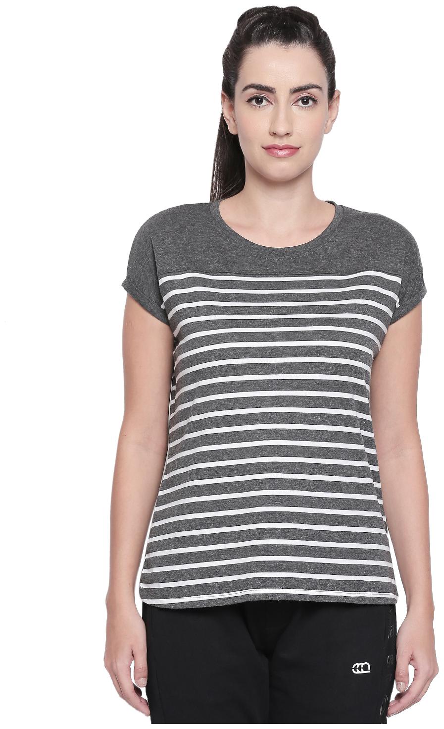 

Ajile By Pantaloons Women Striped Regular top - Grey