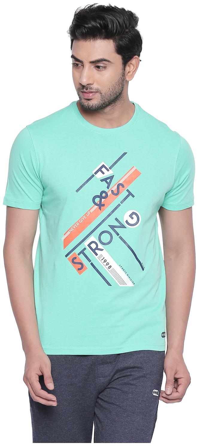

Ajile By Pantaloons Men Turquoise Slim fit Cotton Round neck T-Shirt - Pack Of 1