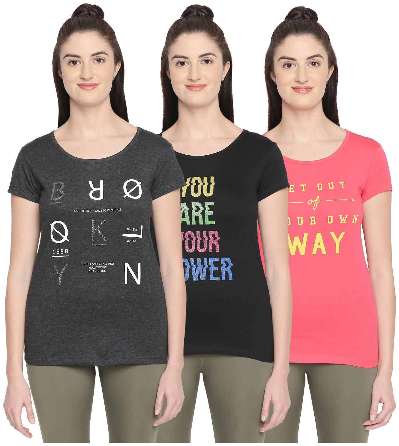 

Ajile By Pantaloons Women Multi Regular fit Round neck Cotton T shirt