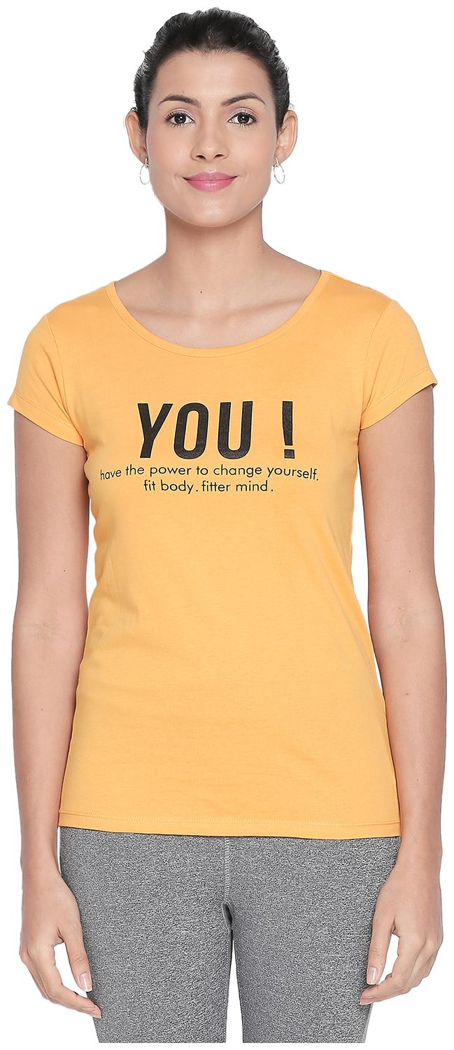 

Ajile By Pantaloons Women Yellow Regular fit Round neck Cotton T shirt