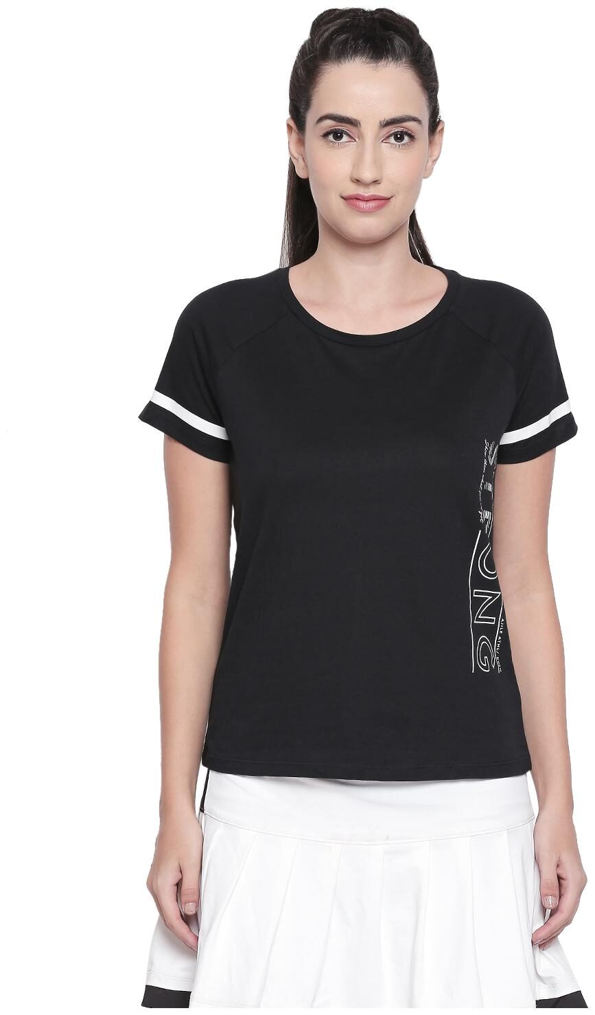 

Ajile By Pantaloons Women Black Regular fit Round neck Cotton T shirt