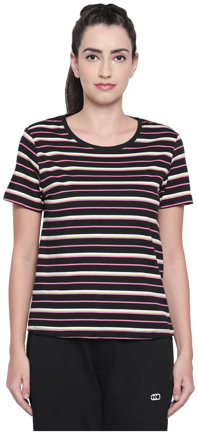

Ajile By Pantaloons Women Black Regular fit Round neck Cotton T shirt