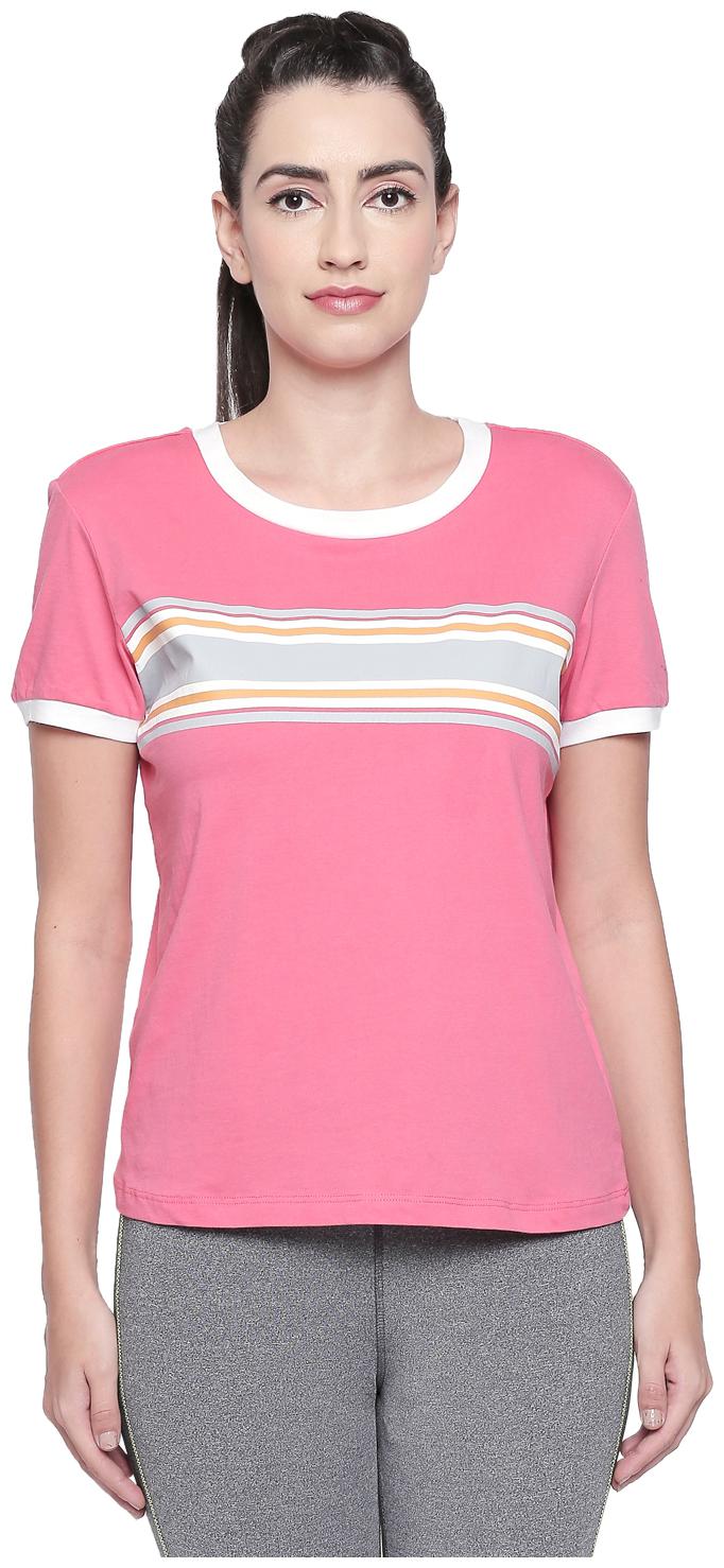 

Ajile By Pantaloons Women Pink Regular fit Round neck Cotton T shirt