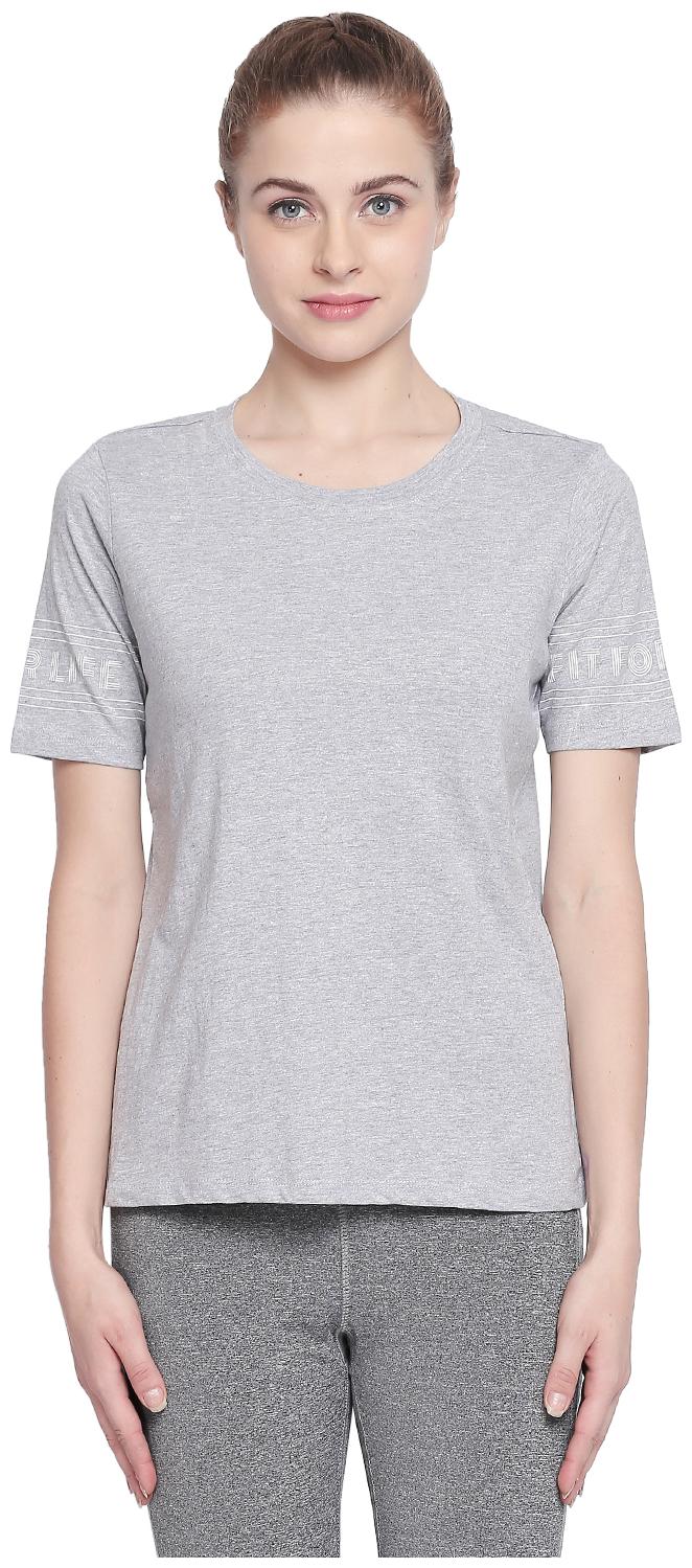 

Ajile By Pantaloons Women Grey Regular fit Round neck Cotton T shirt