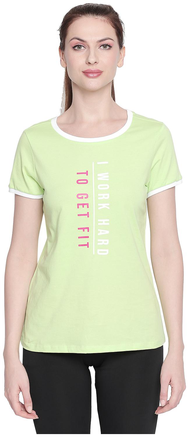 

Ajile By Pantaloons Women Green Regular fit Round neck Cotton T shirt