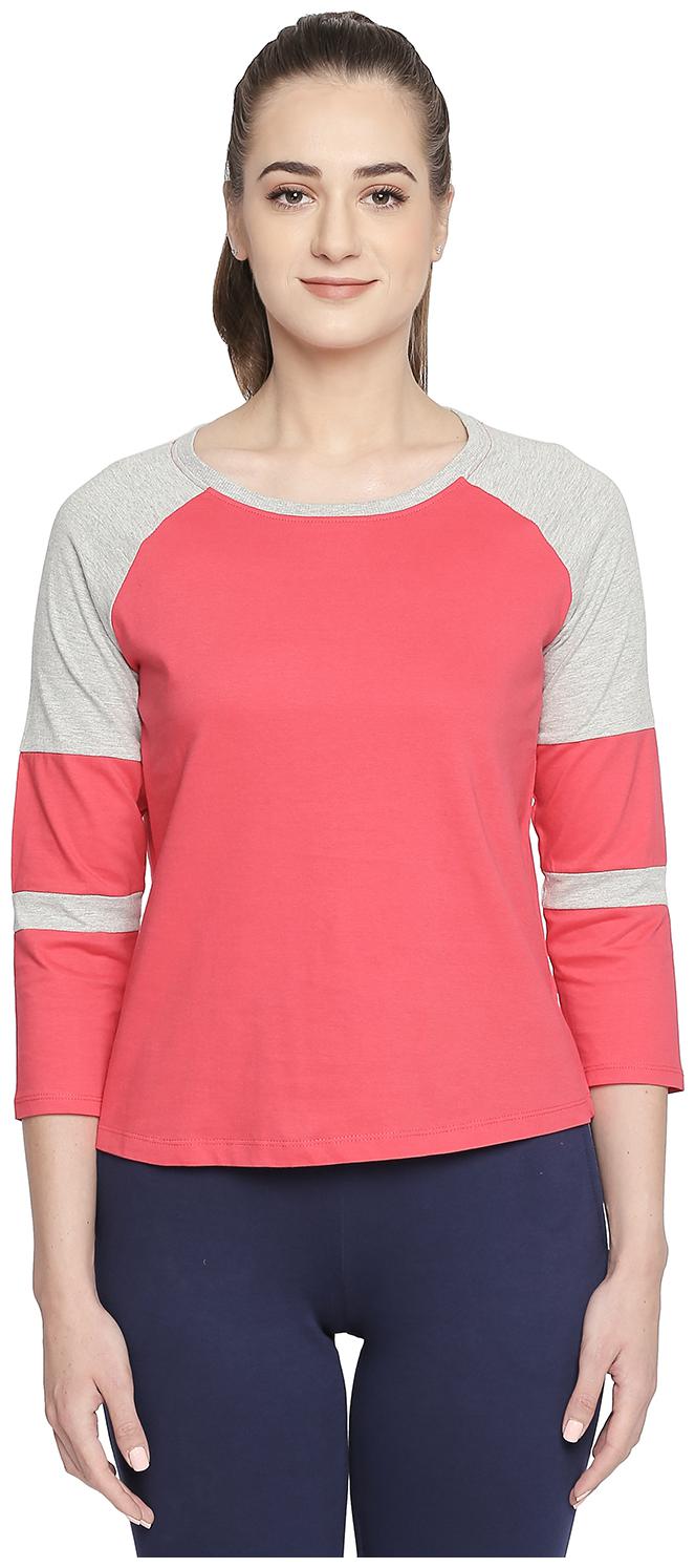 

Ajile By Pantaloons Women Pink Regular fit Round neck Cotton T shirt