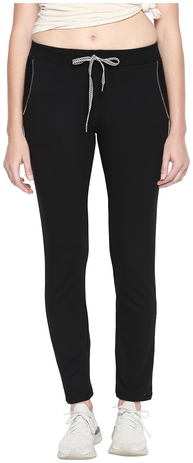 

Ajile By Pantaloons Women Regular fit Blended Solid Track pants - Black