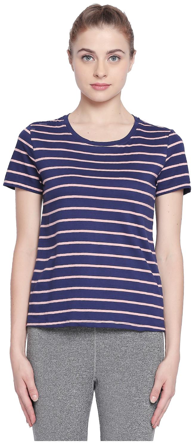 

Ajile By Pantaloons Women Blue Regular fit Round neck Cotton T shirt