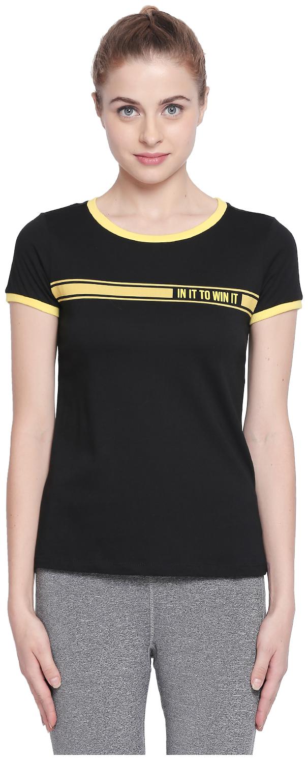 

Ajile By Pantaloons Women Black Regular fit Round neck Cotton T shirt