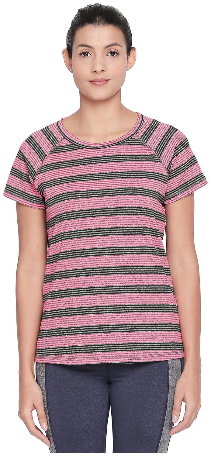 

Ajile By Pantaloons Women Pink Regular fit Round neck Polyester T shirt
