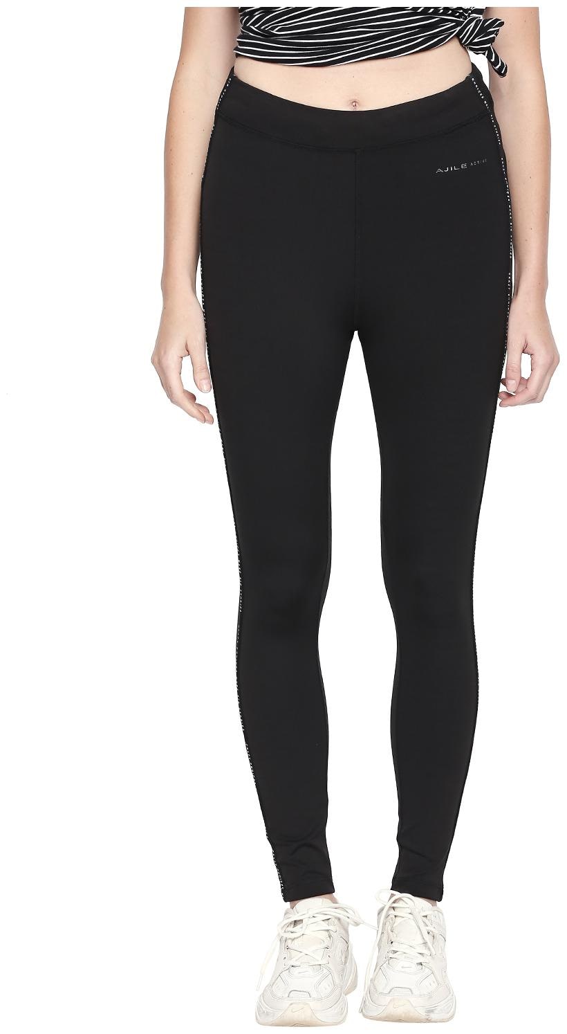 

Ajile By Pantaloons Women Regular fit Blended Solid Track pants - Black