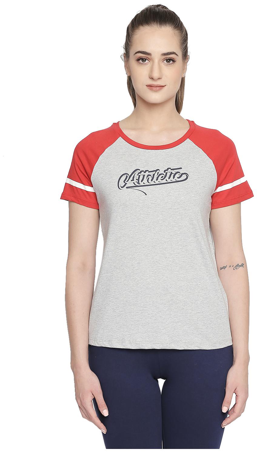 

Ajile By Pantaloons Women Grey Regular fit Round neck Cotton T shirt