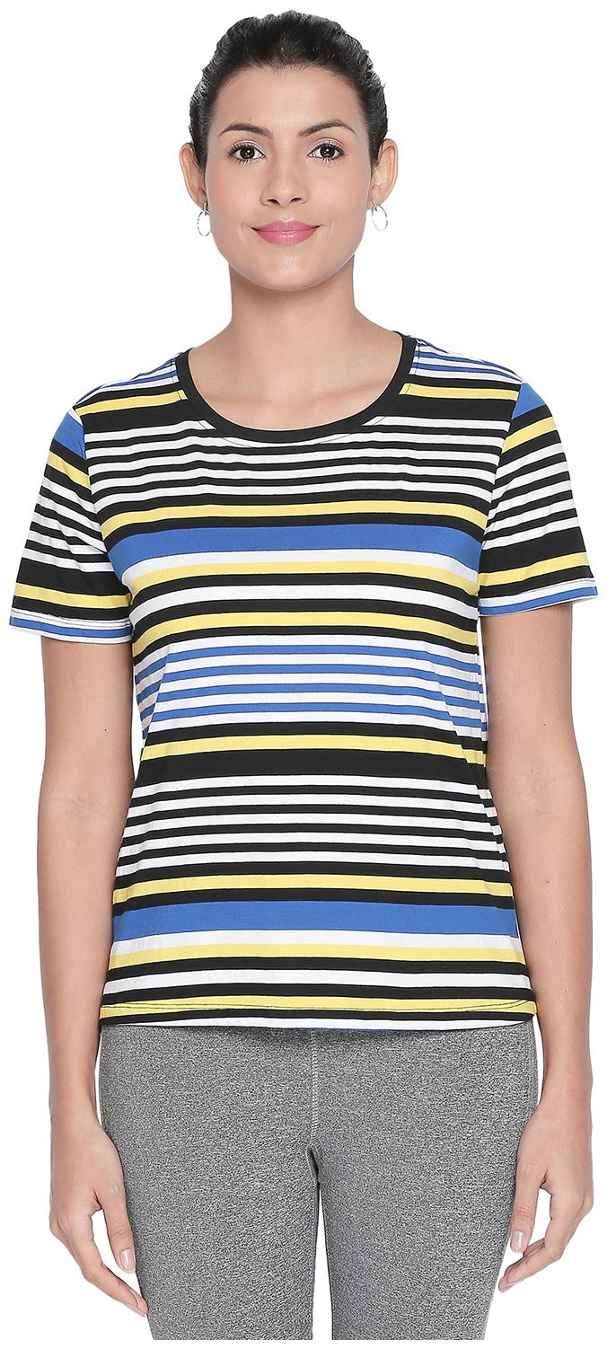 

Ajile By Pantaloons Women Black Regular fit Round neck Cotton T shirt