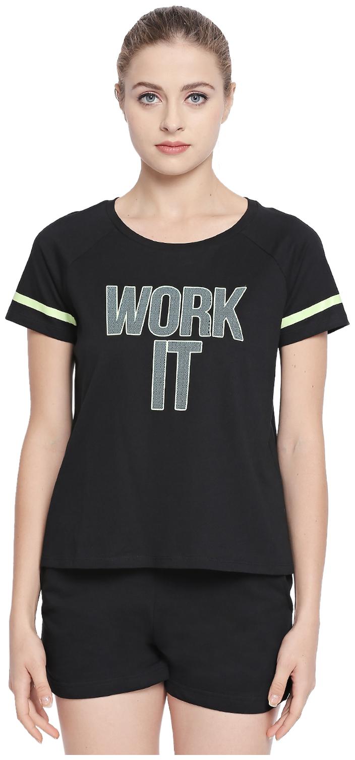 

Ajile By Pantaloons Women Black Regular fit Round neck Cotton T shirt
