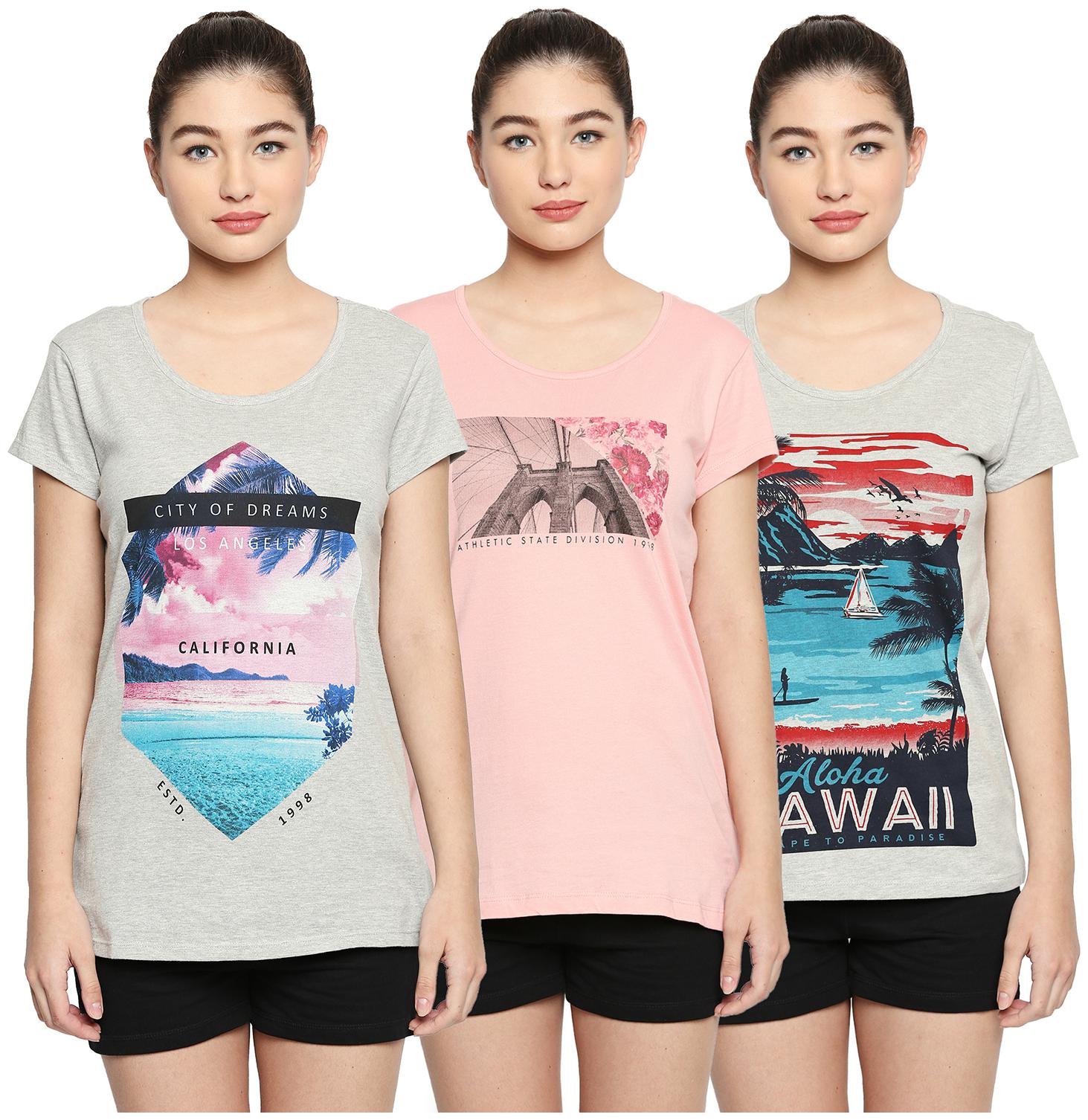 

Ajile By Pantaloons Women Multi Regular fit Round neck Cotton T shirt