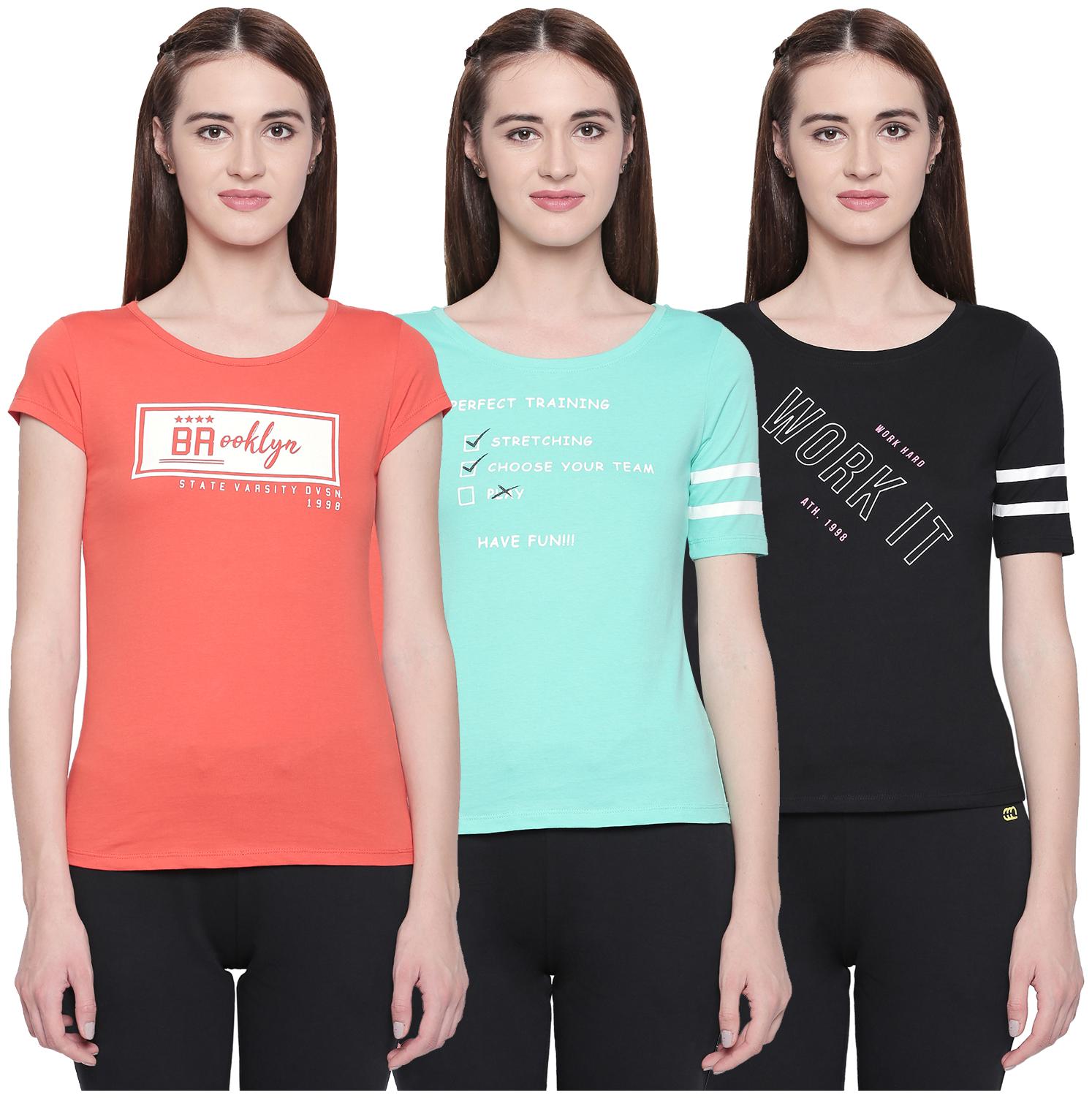 

Ajile By Pantaloons Women Multi Regular fit Round neck Cotton T shirt