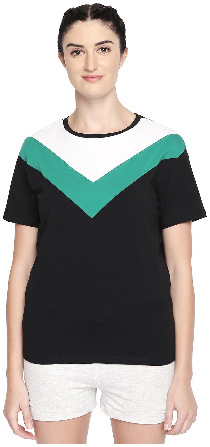 

Ajile By Pantaloons Women Black Regular fit Round neck Cotton T shirt