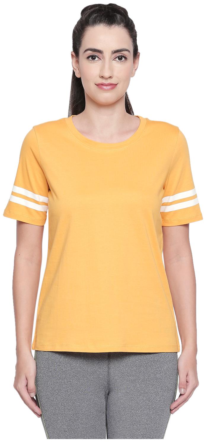 

Ajile By Pantaloons Women Yellow Regular fit Round neck Cotton T shirt