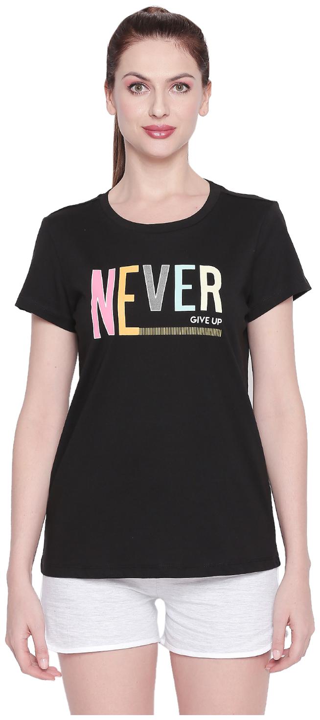 

Ajile By Pantaloons Women Black Regular fit Round neck Cotton T shirt