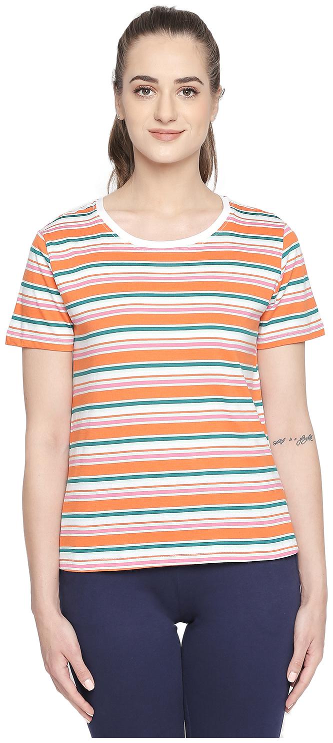 

Ajile By Pantaloons Women Orange Regular fit Round neck Cotton T shirt