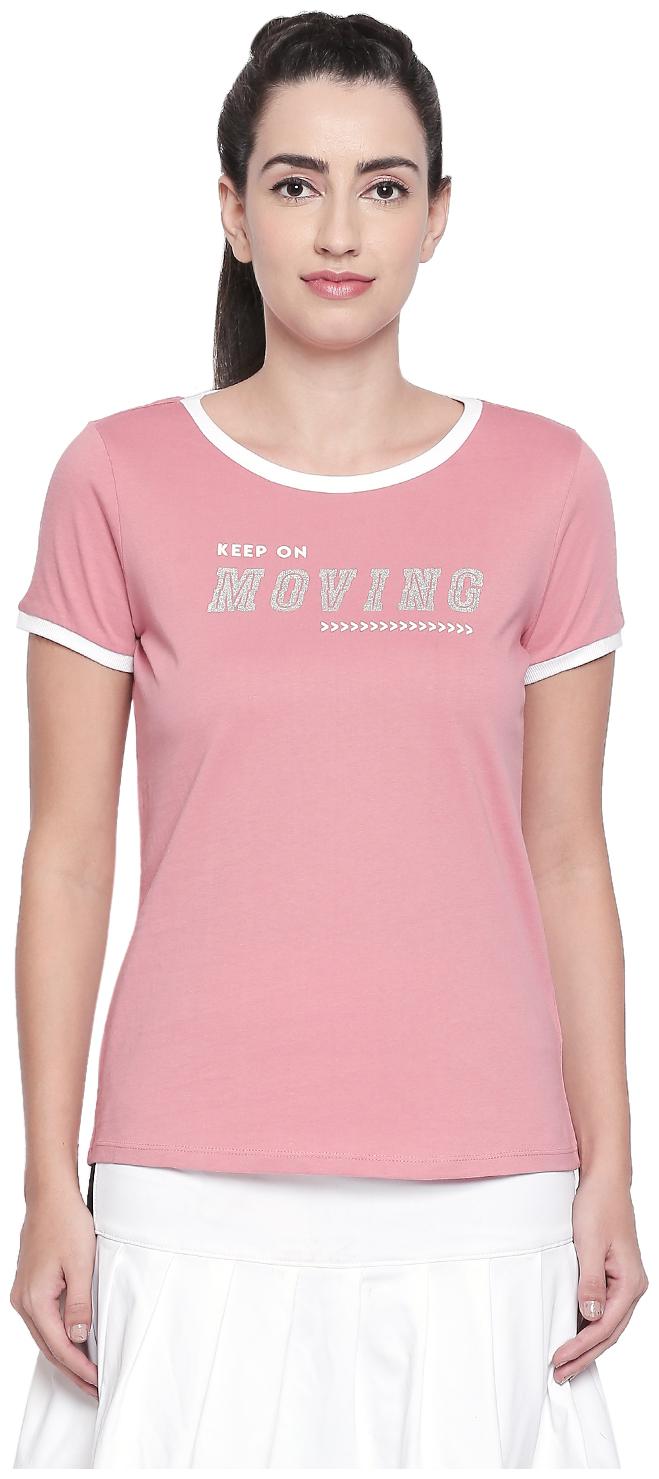 

Ajile By Pantaloons Women Pink Regular fit Round neck Cotton T shirt