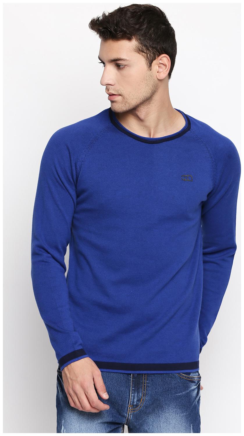 

Ajile By Pantaloons Men Blue Round neck Longline sweater