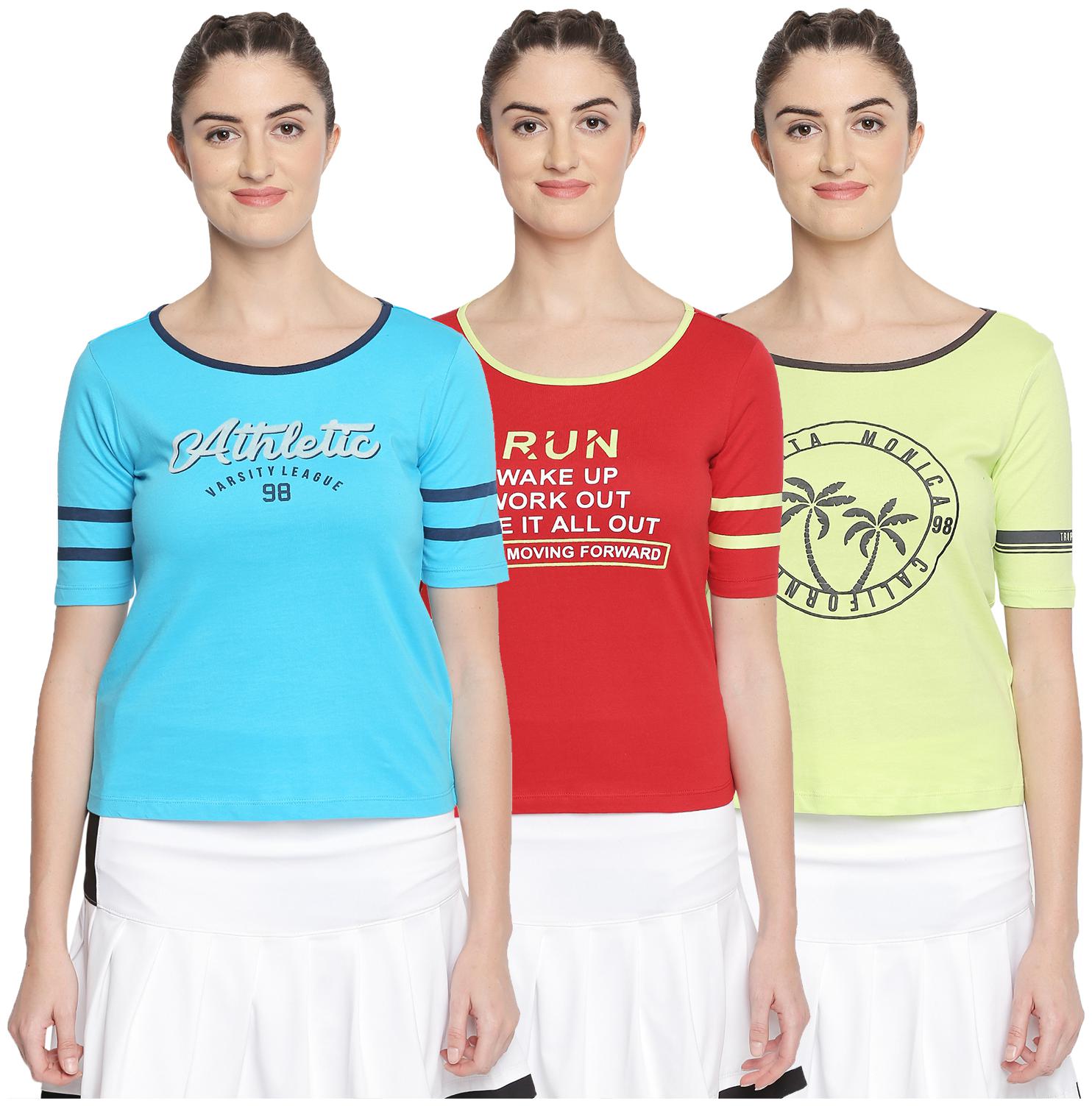 

Ajile By Pantaloons Women Multi Regular fit Round neck Cotton T shirt
