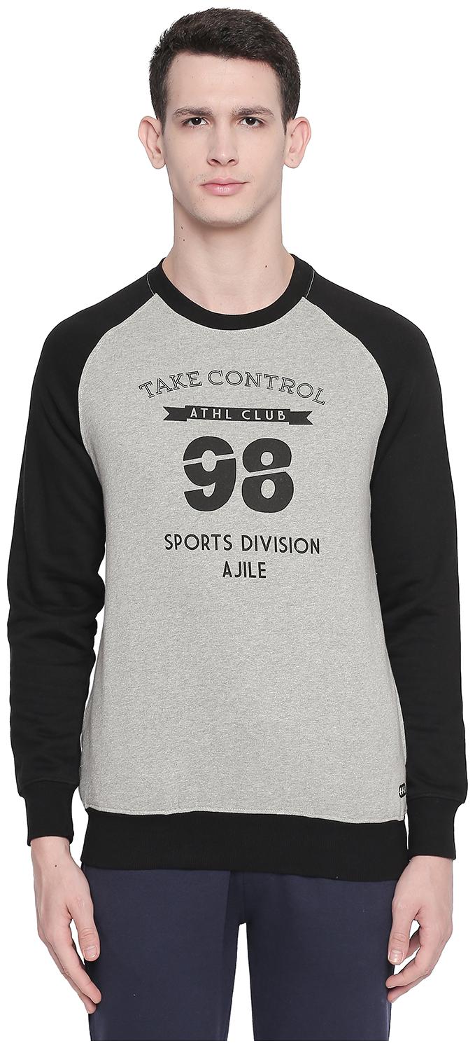 

Ajile By Pantaloons Polyester Printed Men Grey Sweatshirt
