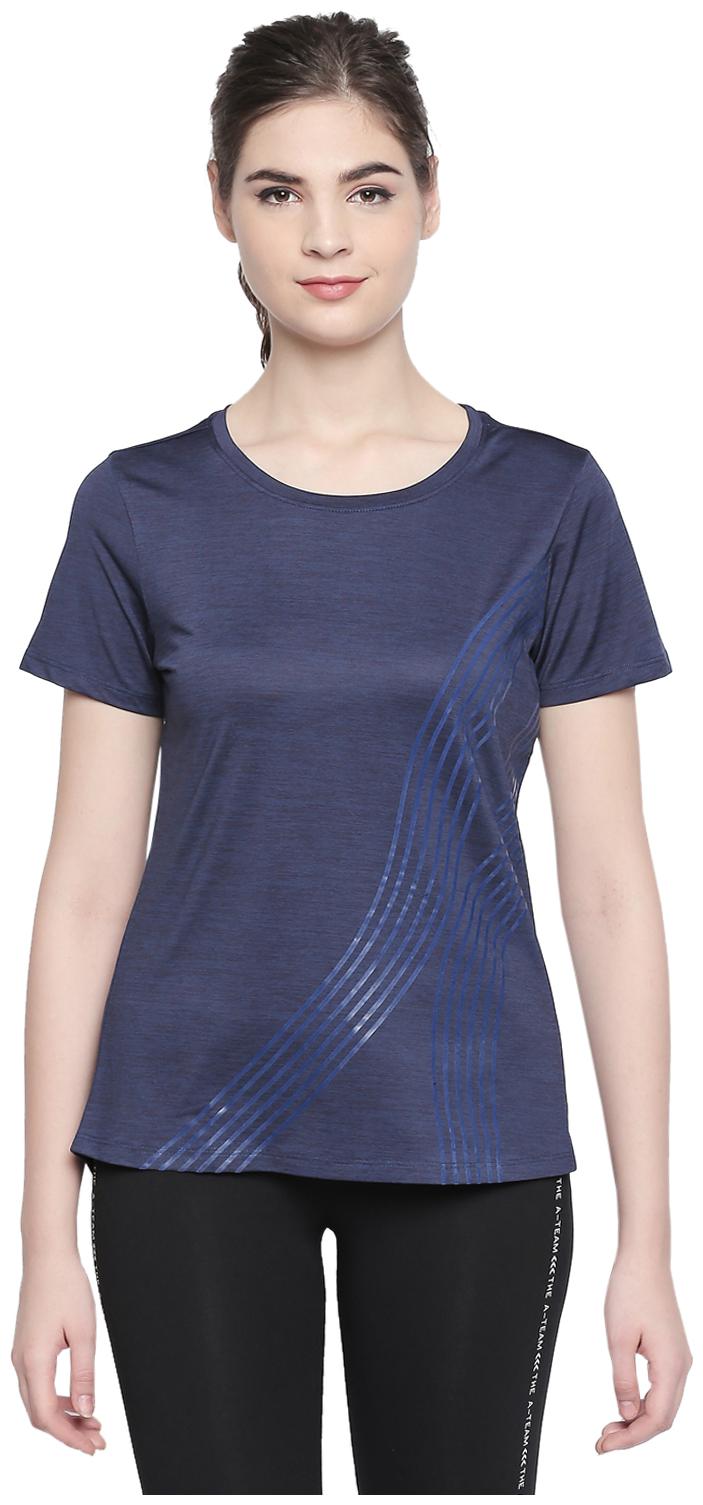 

Ajile By Pantaloons Women Navy Regular fit Round neck Polyester T shirt