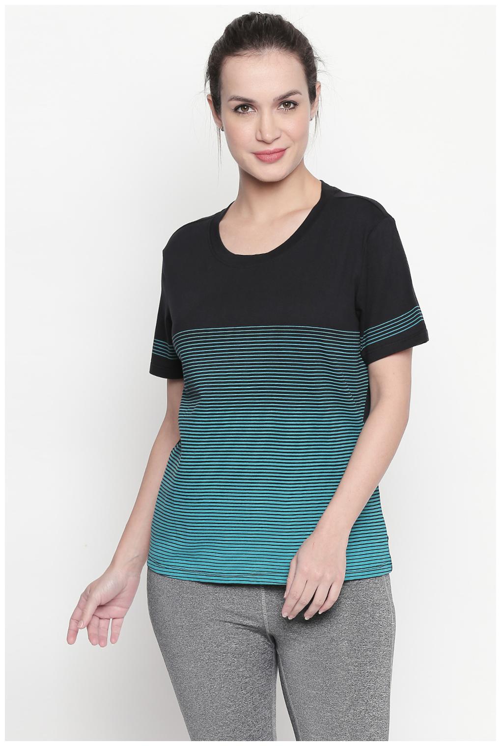 

Ajile By Pantaloons Women Blue Regular fit Round neck Cotton T shirt