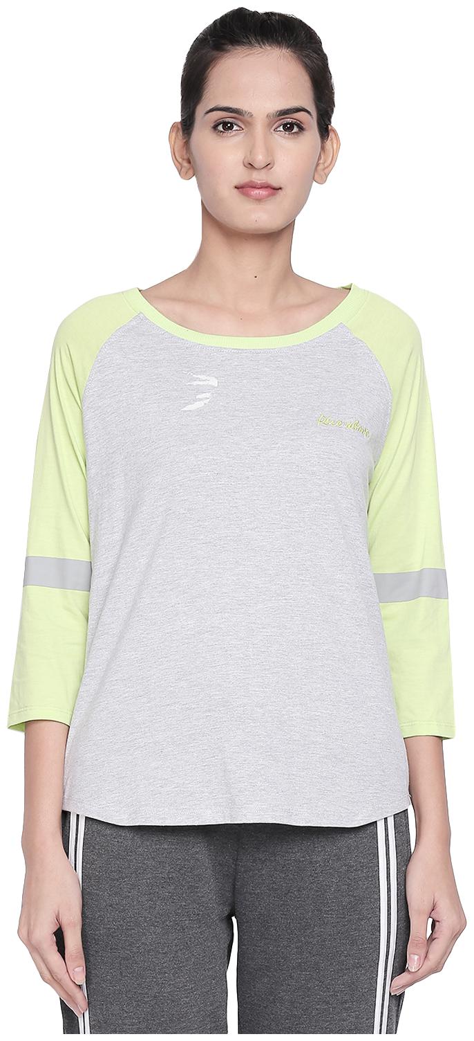 

Ajile By Pantaloons Women Grey Regular fit Round neck Cotton T shirt