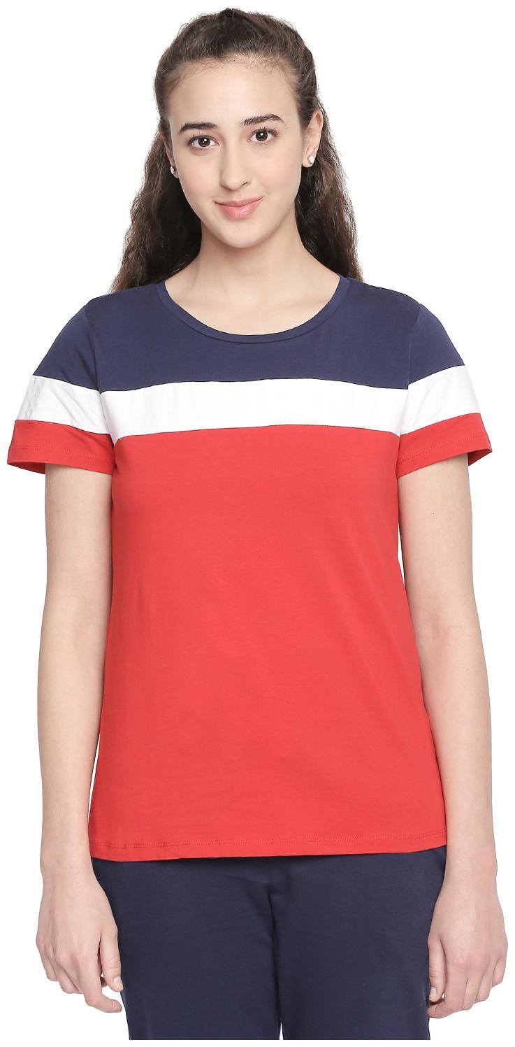 

Ajile By Pantaloons Women Red Regular fit Round neck Cotton T shirt