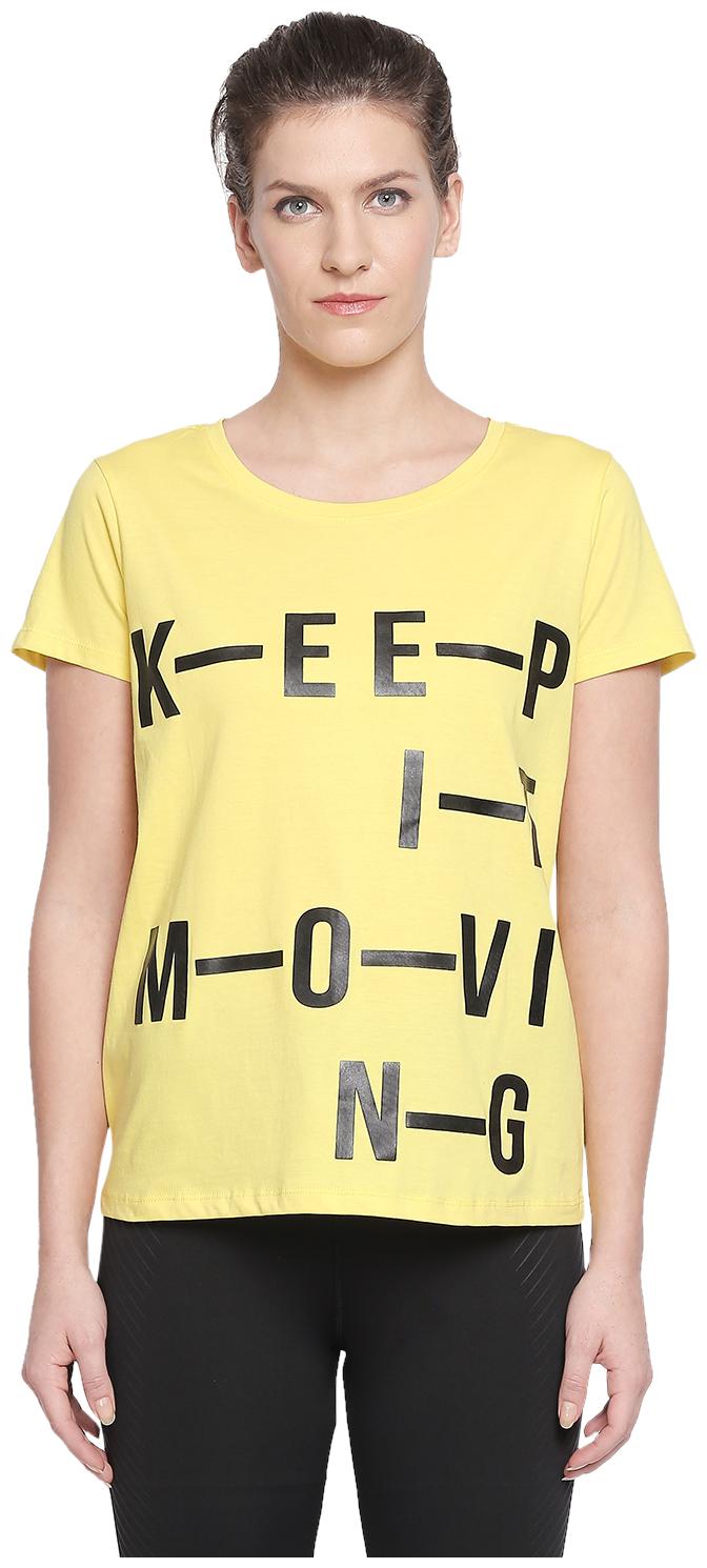 

Ajile By Pantaloons Women Yellow Regular fit Round neck Cotton T shirt