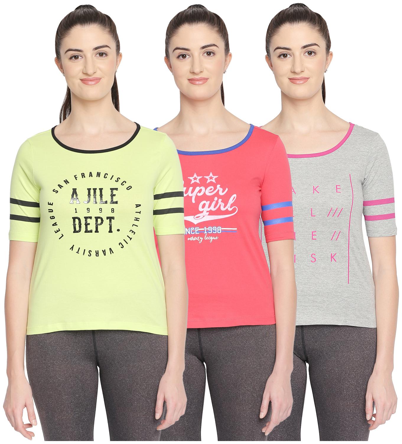 

Ajile By Pantaloons Women Multi Regular fit Round neck Cotton T shirt