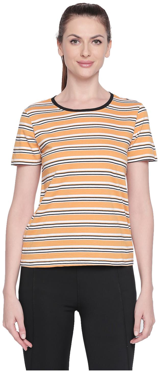 

Ajile By Pantaloons Women Yellow Regular fit Round neck Cotton T shirt