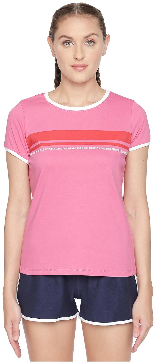 

Ajile By Pantaloons Women Pink Regular fit Round neck Cotton T shirt