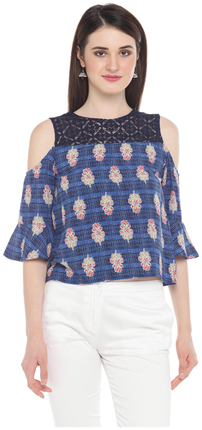 

Akkriti By Pantaloons Women Embroidered Regular top - Blue