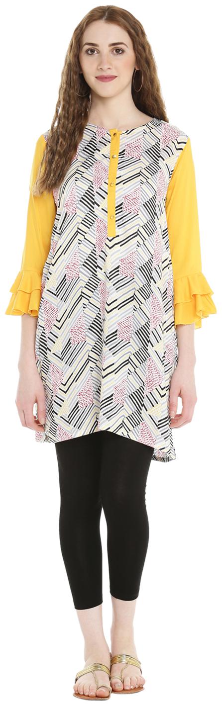 

Akkriti By Pantaloons Women White Printed Straight Kurta