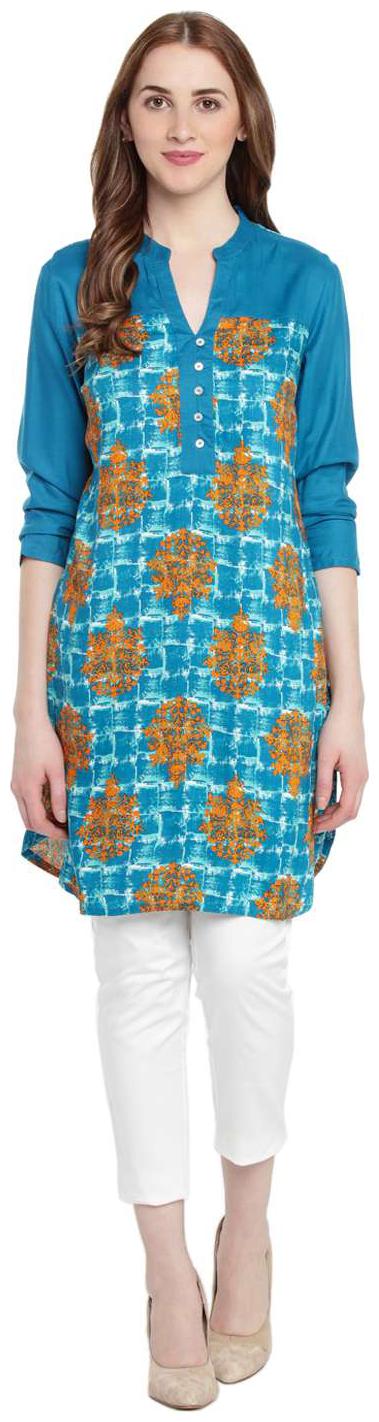 

Akkriti By Pantaloons Women Blue Printed Regular Kurti