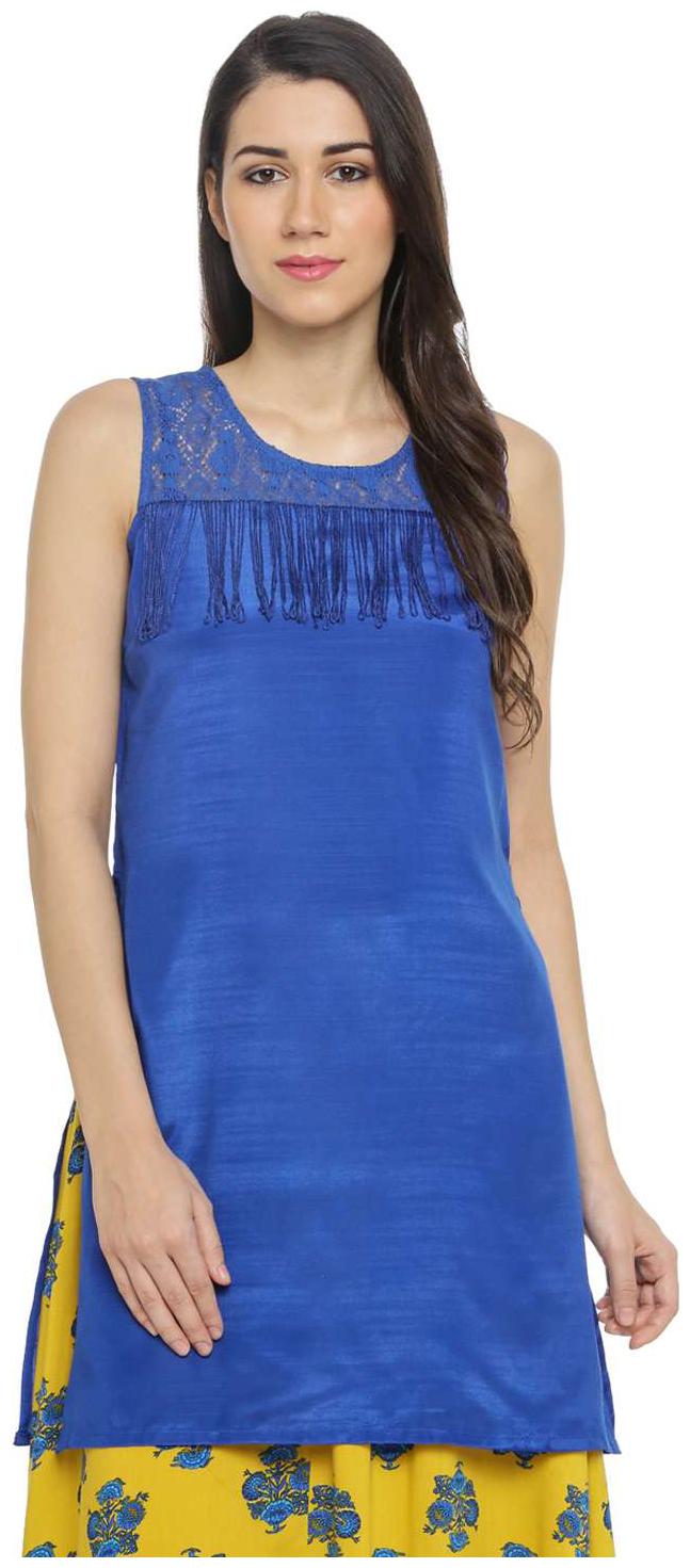 

Akkriti By Pantaloons Women Blue Solid Regular Kurta