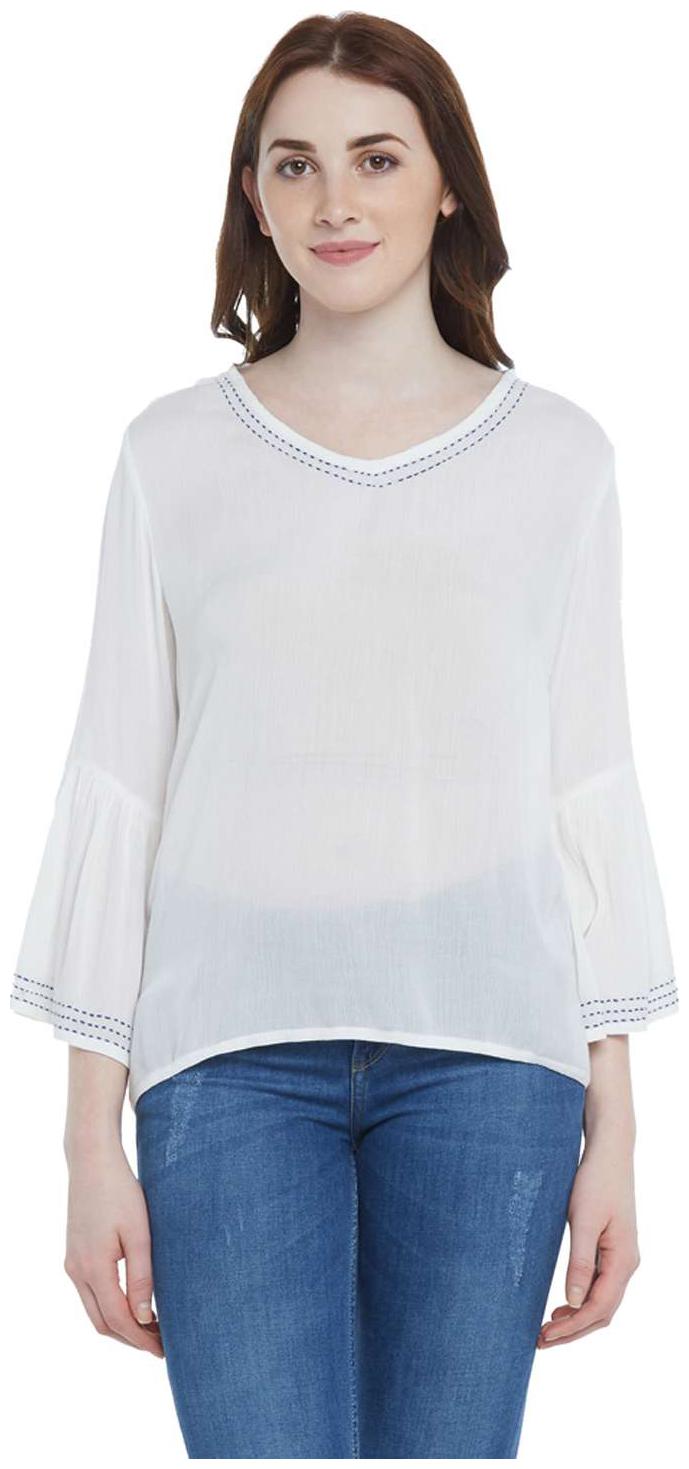 

Akkriti By Pantaloons Women Solid Regular top - White