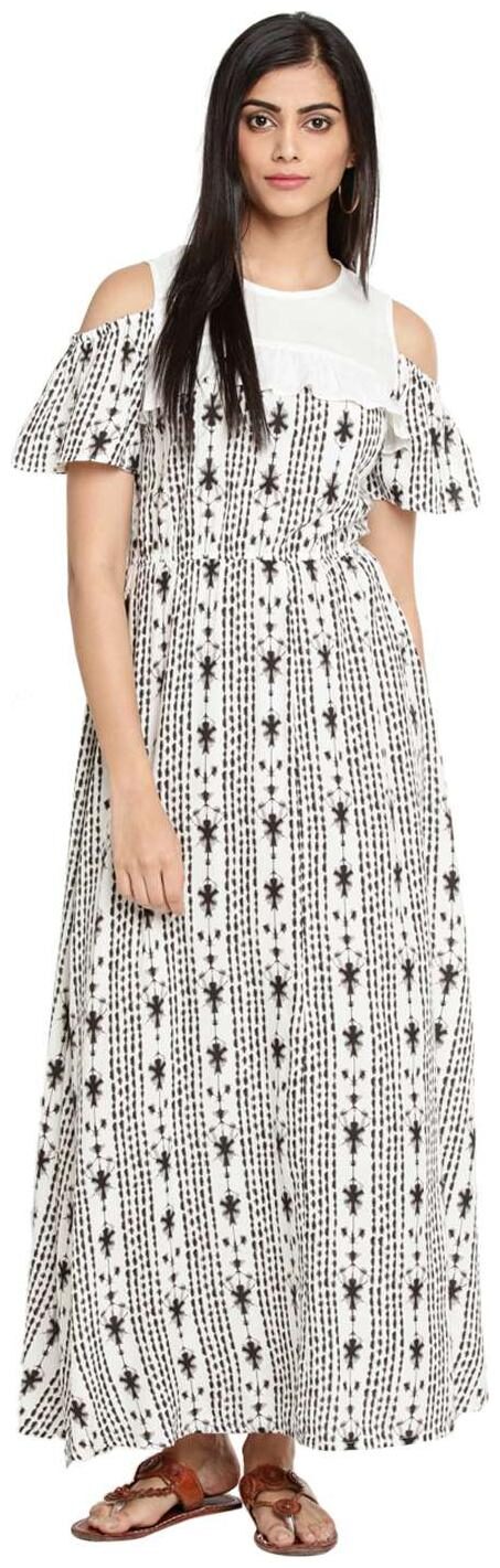 

Akkriti By Pantaloons Grey Printed A-line dress
