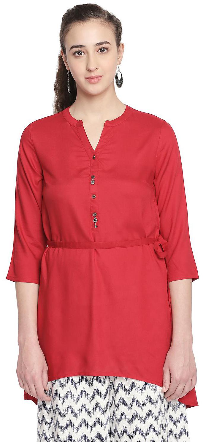 

Akkriti By Pantaloons Women Solid Shirt style - Red